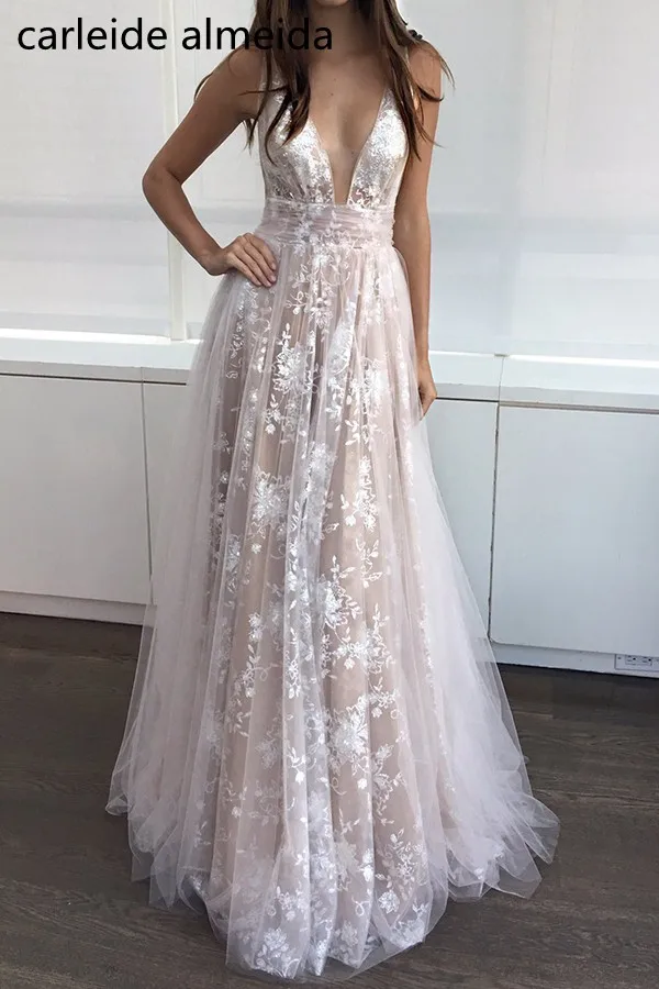 

Robe de bal Longue Lace & Tulle Prom Dresses V-Neck Vestidos de fiesta largos elegantes de gala Elegant Formal Dress Gala Dress