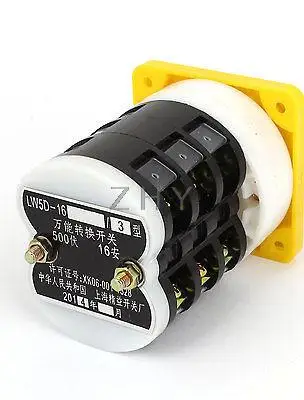 AC 500V 16A вкл/выкл/вкл поворотная панель Cam Универсальный Переключатель LW5D