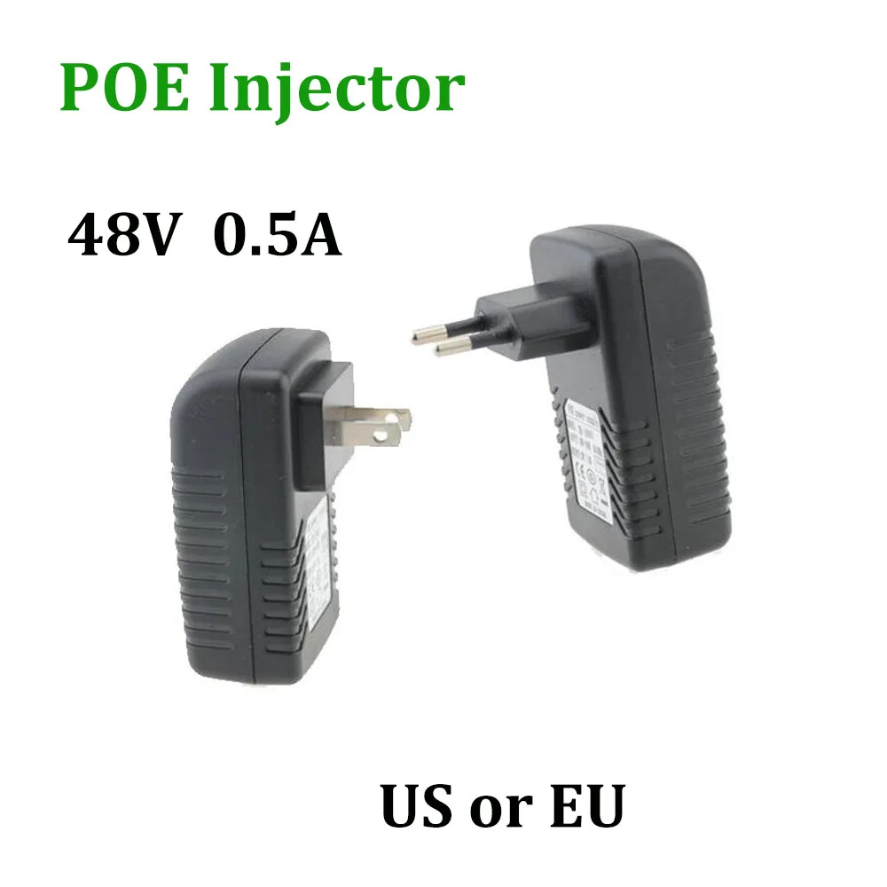 POE 48 В 0.5a poe инжектор ЕС США дюбеля Ethernet-адаптер для IP Камера Мощность Over Ethernet Инжектор PoE переключатель Мощность питания