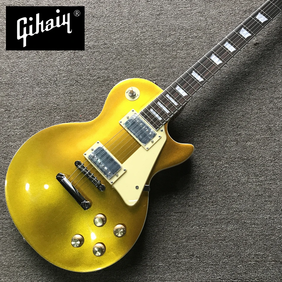 

High quality hand-made electric guitar, gold top red back electric guitar with Rosewood Fingerboard, free shipping