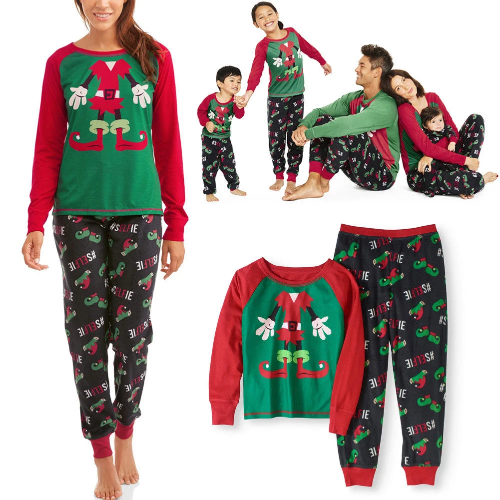 Unisex Christmas Adult Kids Matching Pajamas Parent-Child Clothes Set Sleepwear
