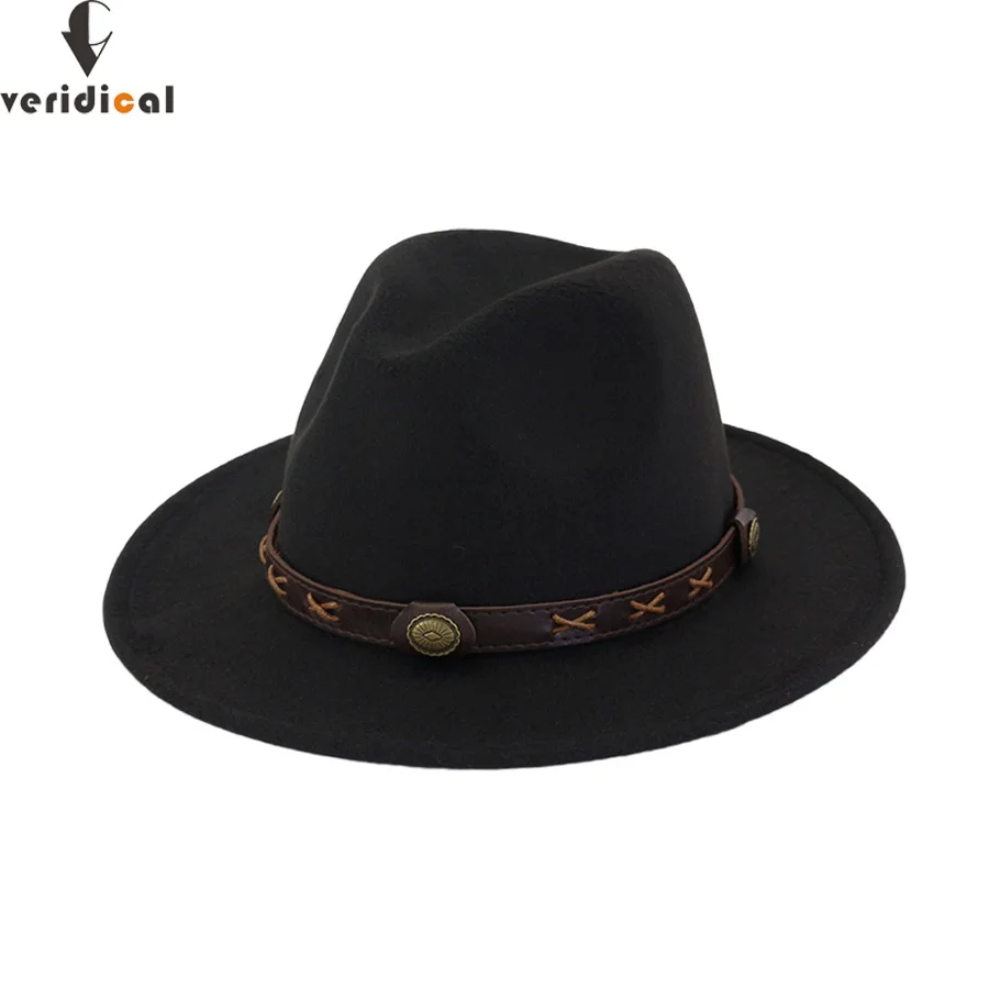 

VERIDICAL New 2018 Sun Hat Cowboy Hat Men and Women Travel Caps Jazz hat good quality Western Hats Chapeu Cowboy 12 colors