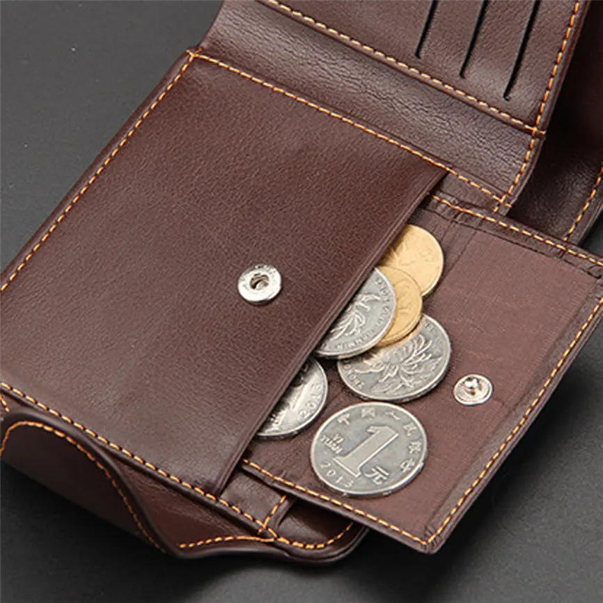 Мужские бумажники для банкнот мужские s Модные кожаные Бумажник для ID карты WalletCasual короткий стиль кошелек мужской#30