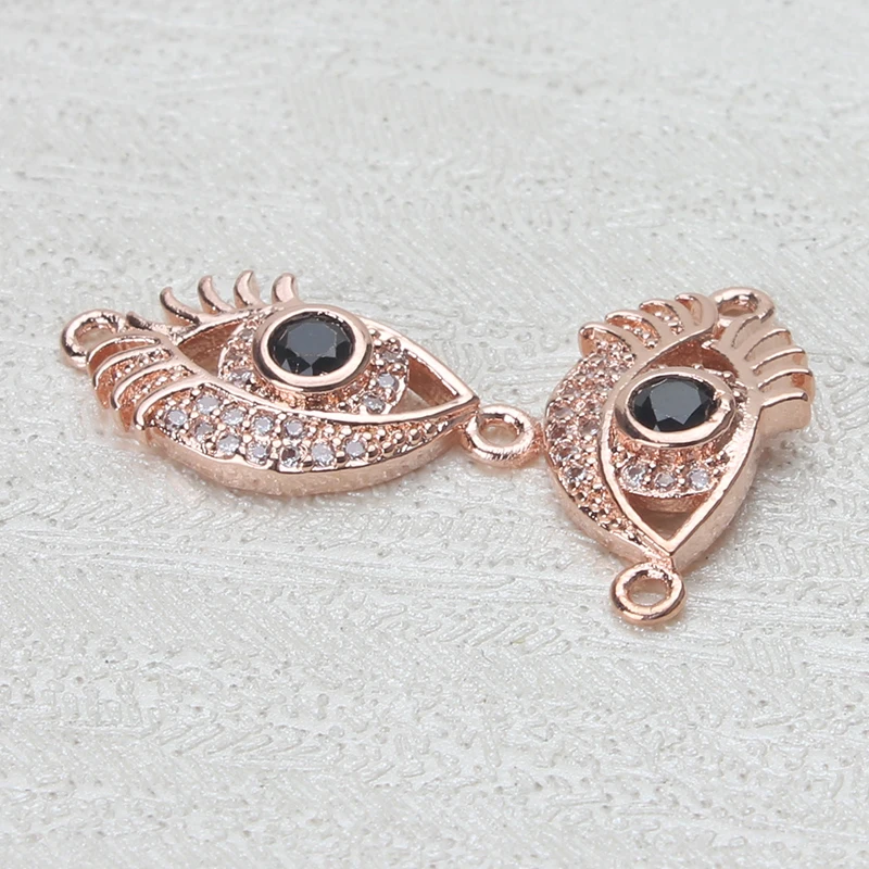 

EVIL EYE 1pcs New Fashion Micro Pave Connector Evil Eye Metal Pendent Charm Necklace Bracelet Jewelry Accessories