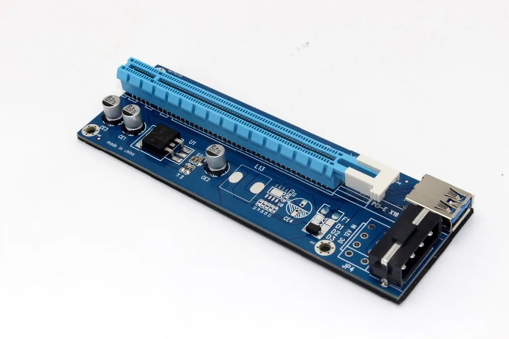 Pcie Pci e Express Riser Card 1x к 16x GPU Usb 3 0 расширитель X1 X16 адаптер для карт SATA 6Pin кабель