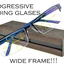 Кларавида прогрессивные Мультифокальные бифокальные противоскользящие мужские широкие европейские очки для чтения+ 1+ 1,5+ 2+ 2,5+ 3+ 3,5+ 4