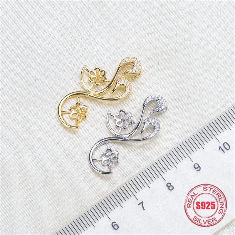 

Pearl Pendant Connector Bail Cap Blank Tray Fit Half Hole Round Beads DIY Jewelry Making Findings Accessories