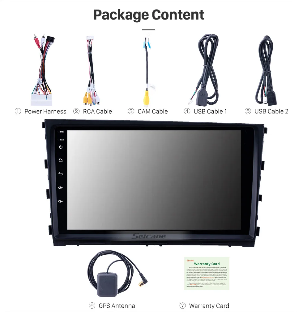 Discount Seicane Android 8.1 9 inch Car Multimedia player For Hyundai Mistra 2013 2014 2015 2016 2din GPS Navigation support AUX USB 16