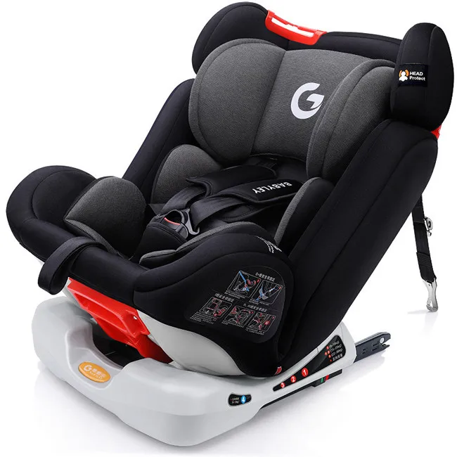 Новые детские автомобильные безопасные сиденья с разъемом ISOFIX Большой Угол регулировки комфортного интерфейса автокресла для 9-36 кг и 0-12 лет - Цвет: black