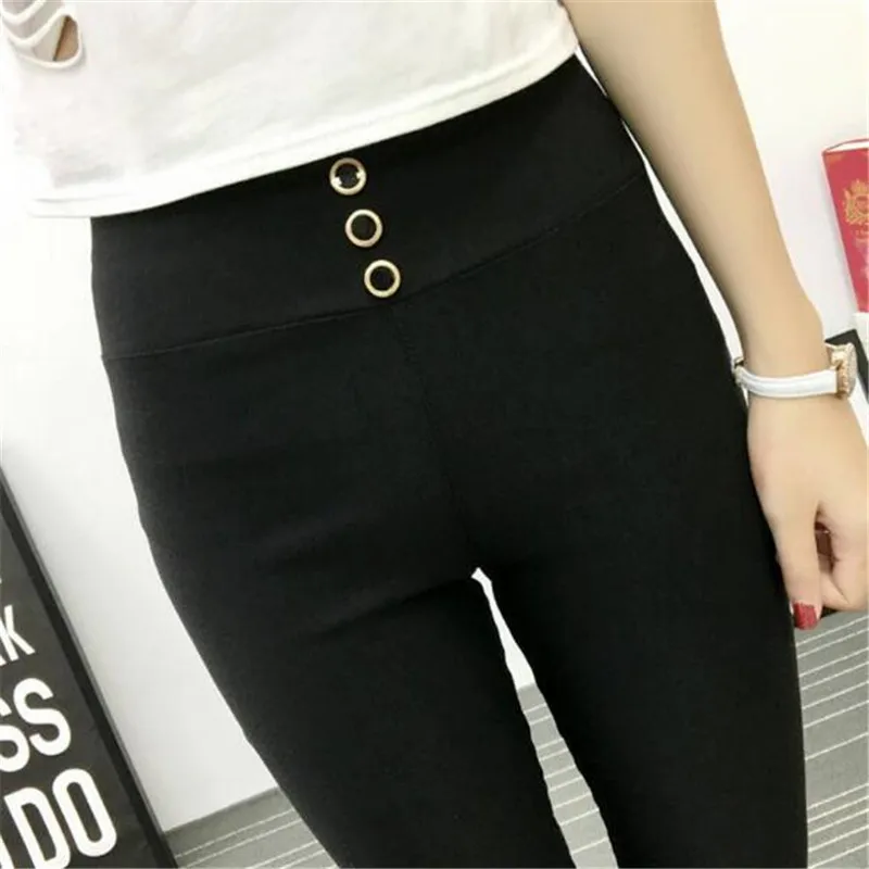 3 button black jeans