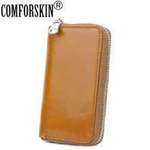 COMFORSKIN Премиум Натуральная масло воск кожа ретро ключ кошелек Новые поступления брелок из воловьей кожи домработницы заводская цена на распродаже