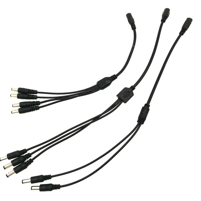 

DC Wire Cable 2 Way Power Splitter Cable 1 Female to 2/3/4 Dual Male cord 5.5mm / 2.1mm for Led strip light Connect Use