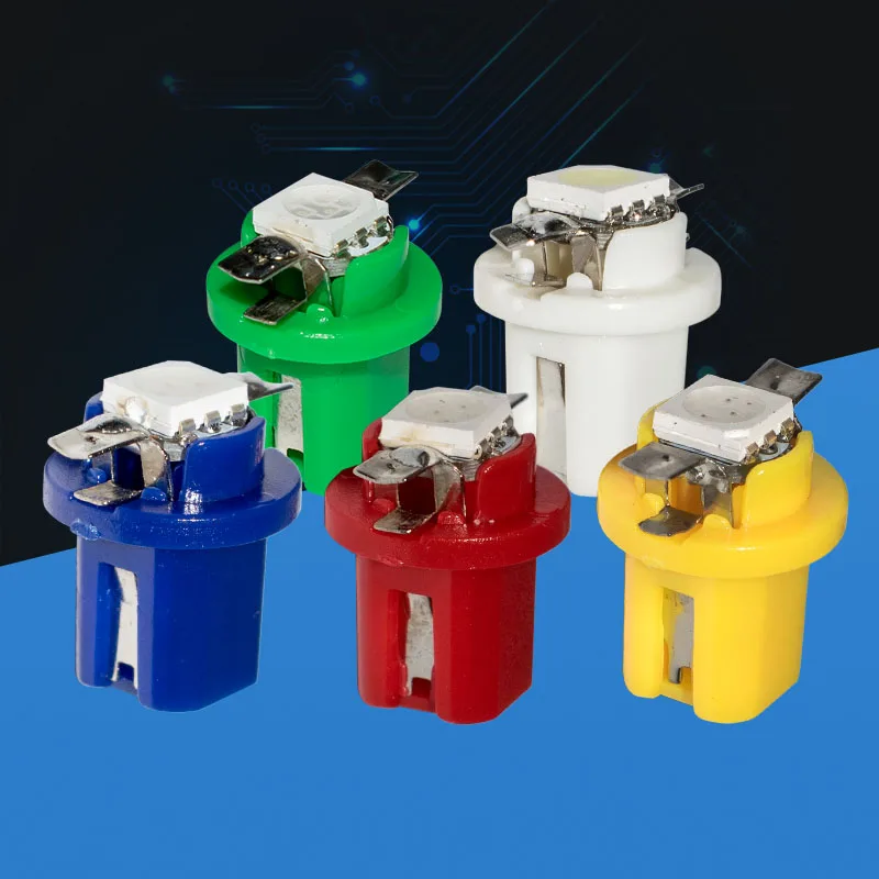 

1X Auto 5050 B8.5 LED Car T5 B8.5d LED 5050 Gauge Speedo Bulb Dashboard Instrument Dash Side Light Source Interior Lighting 12V