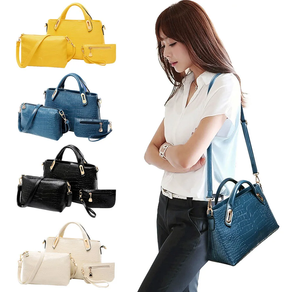 Fashion Women Handbags Sets PU Leather Handbag Women
