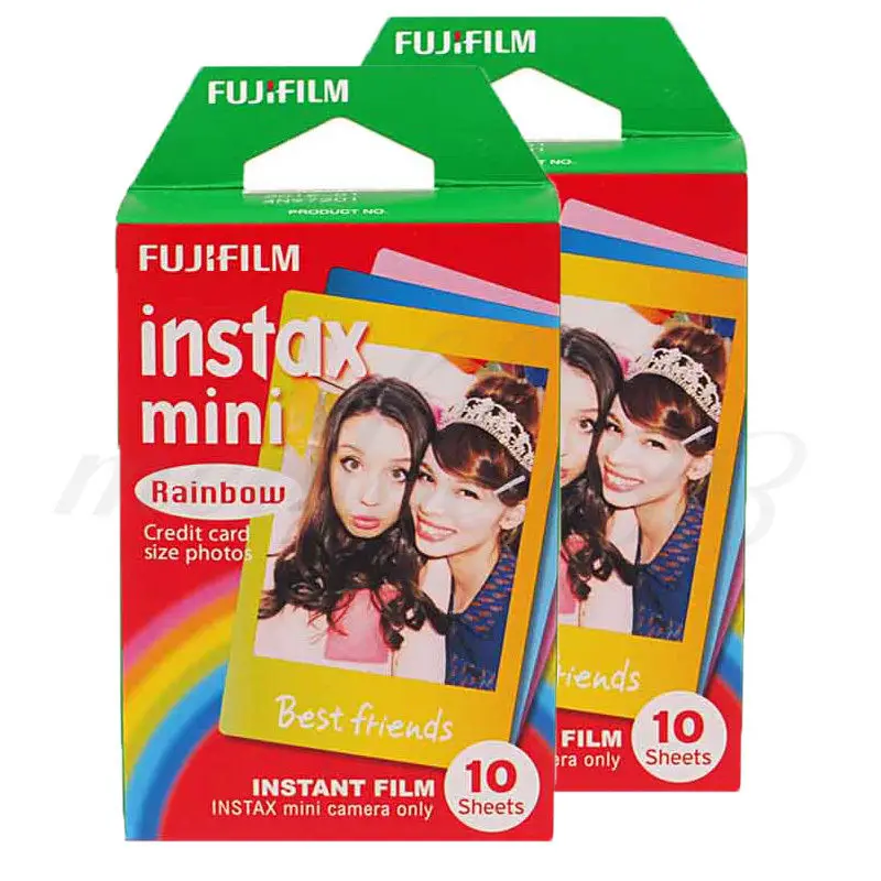 Origiinal Fujifilm Instax Mini Instant мультфильм Fuji фильм "Радуга 2 пакеты для polaroid Мини 7 s 8 9 25 50 s 90
