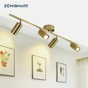 

Ceiling Track Lighting Heads with RGBW Gu10 Bulb Alexa Google Home Enable Wifi Phone APP Control