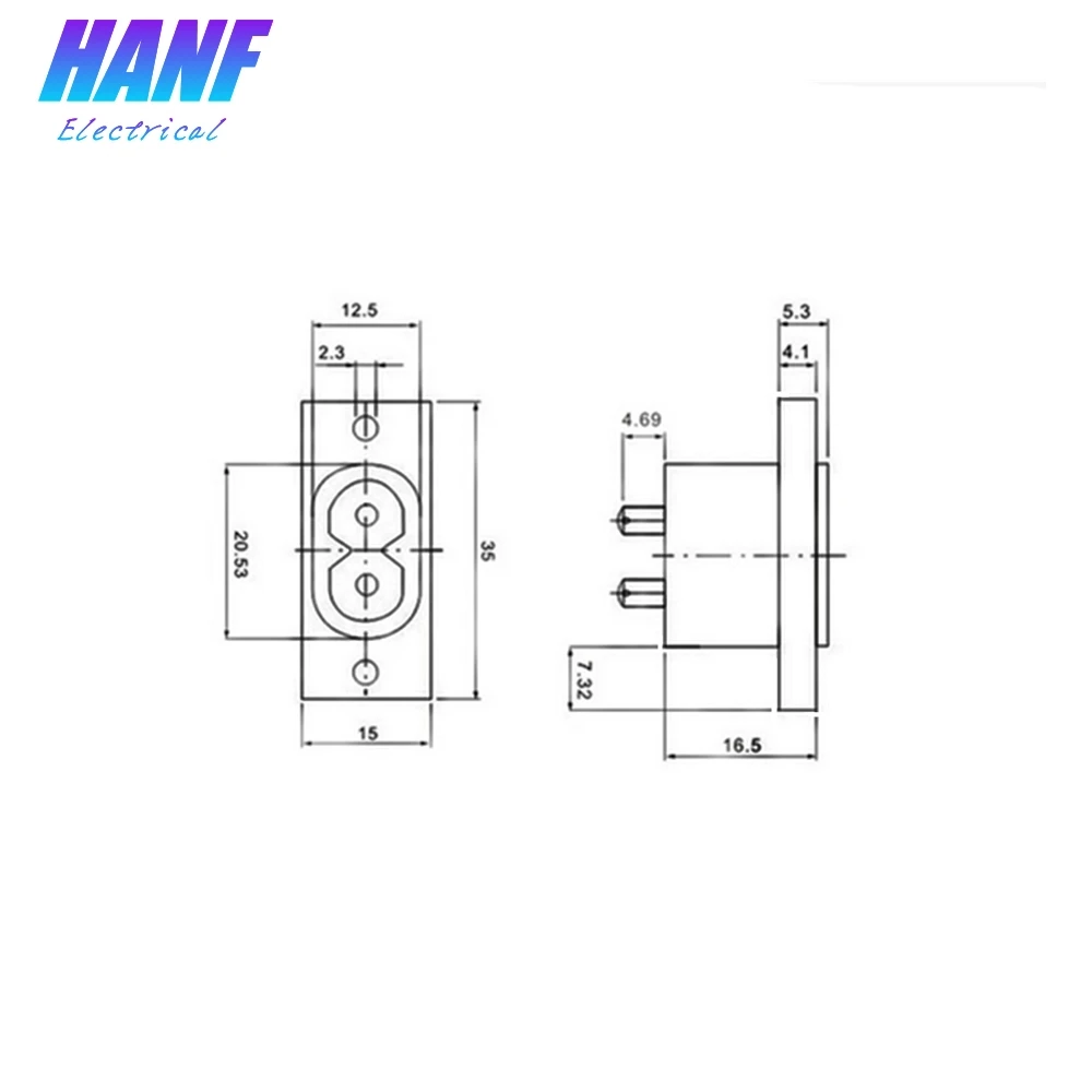 2 шт AC 250V 2.5A 2 контакта IEC320 C8 Входная Вилка питания черная