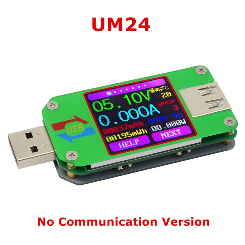 UM24 UM24C USB 2,0 цветной ЖК-дисплей тестер напряжения измеритель тока Вольтметр Amperimetro измерение заряда батареи сопротивление кабеля