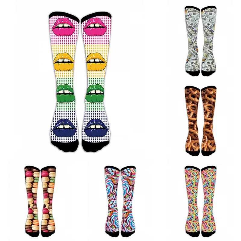 

Harajuku Happy Women socks Funny Mens Unisex Sock Women animal food Dollar 3D Printed Sock cotton funny Socks 5S-D14