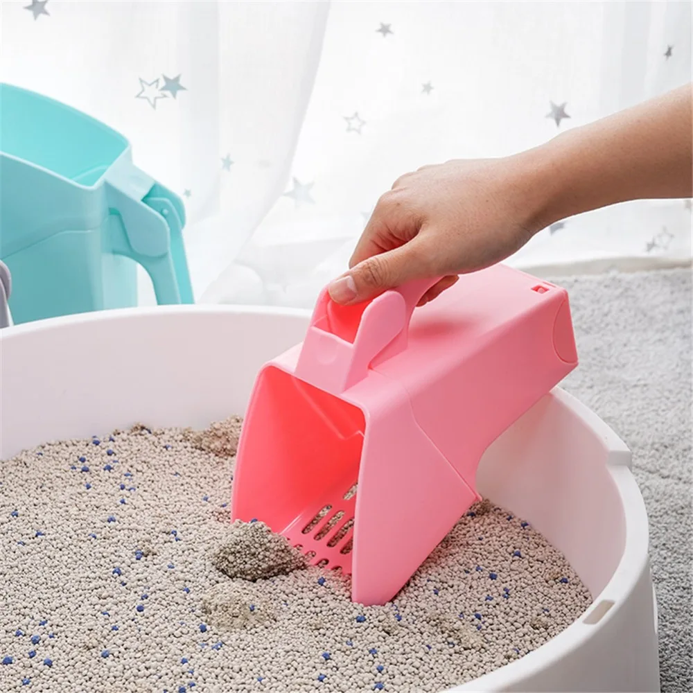 Совок для очистки кошачьего песка с мусорным ящиком, дропшиппинг, полезная Лопата для кошачьего туалета, сито для кошачьего туалета, пустотелый аккуратный совок