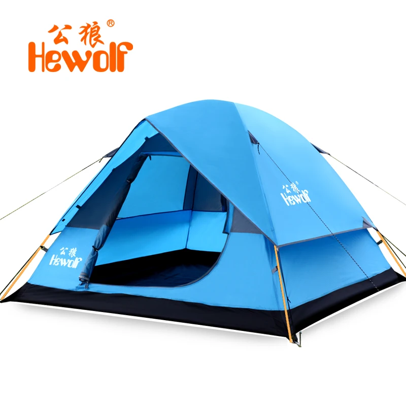 Outdoor Waterproof Camping Bell Tent Double Layer Tents Aluminum Beach Fishing Awning 3-4 Person Tourist Sun Shelter KU-600