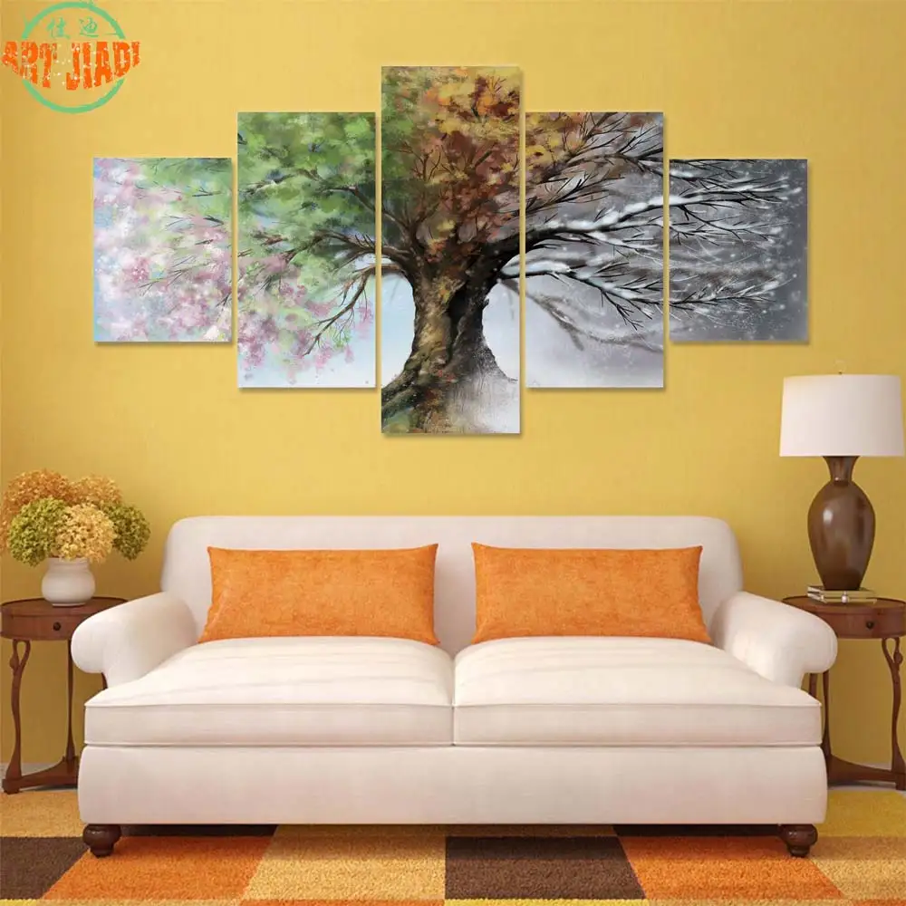 

4 Piece/set or 5 Piece/set Canvas Art Four Season Tree HD Canvas Paintings Decorations For Home Wall Art Prints Canvas B94