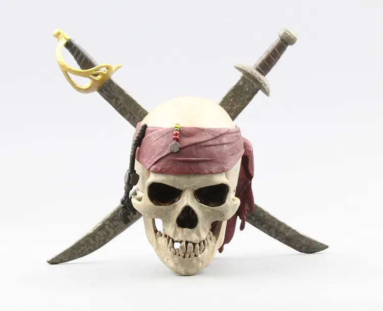 

[Funny] NECA Collection Pirates of the Caribbean Captain Jack Sparrow's Skull PVC Action Figure Model skeleton Toy kids/boy gift