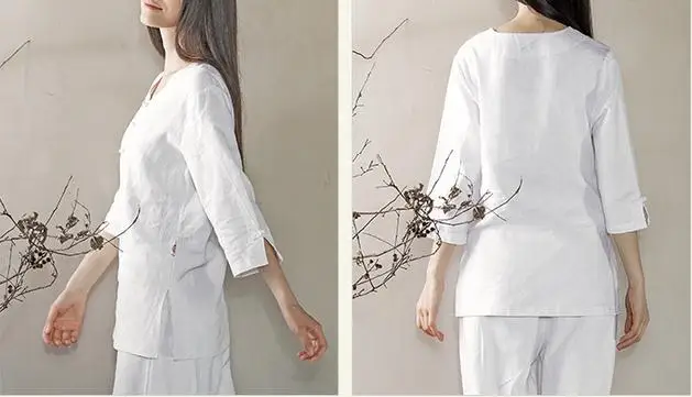 Женский летний и Весенний костюм для йоги из хлопка льна|yoga suit|meditation clothing womenmeditation