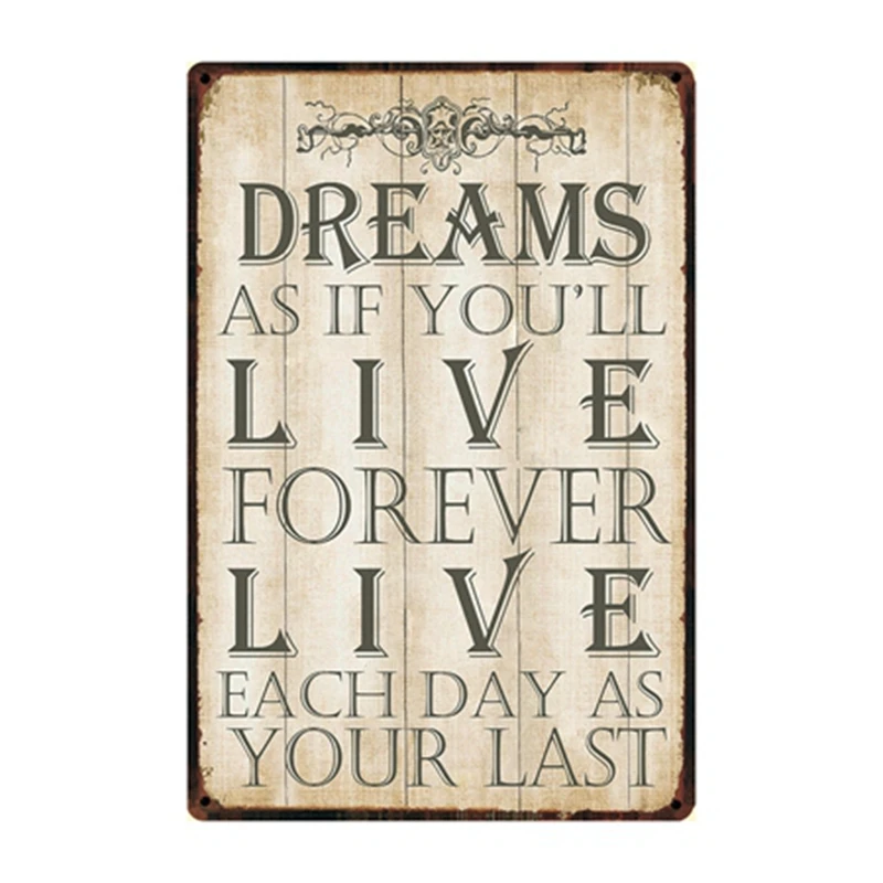 

[ Kelly66 ] Dreams House Rules Metal Sign Tin Poster Home Decor Bar Wall Art Painting 20*30 CM Size y-2268