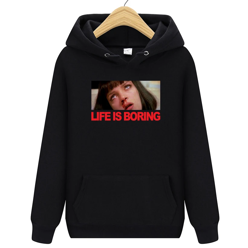 

New Fashion Life is Boring Print Mens Hoodies Sweatshirts Hip Hop Hoodie Black Jacket Men Clothes Hombre Marca Hooded
