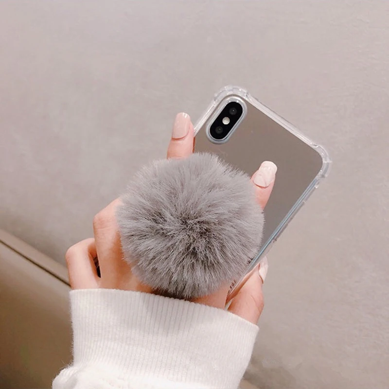 

Universal Cute Plush Ball Mobile Phone Bracket Colorful Cell Phone Holder Stand Ring Bracket Phone Accessory for iphone huawei