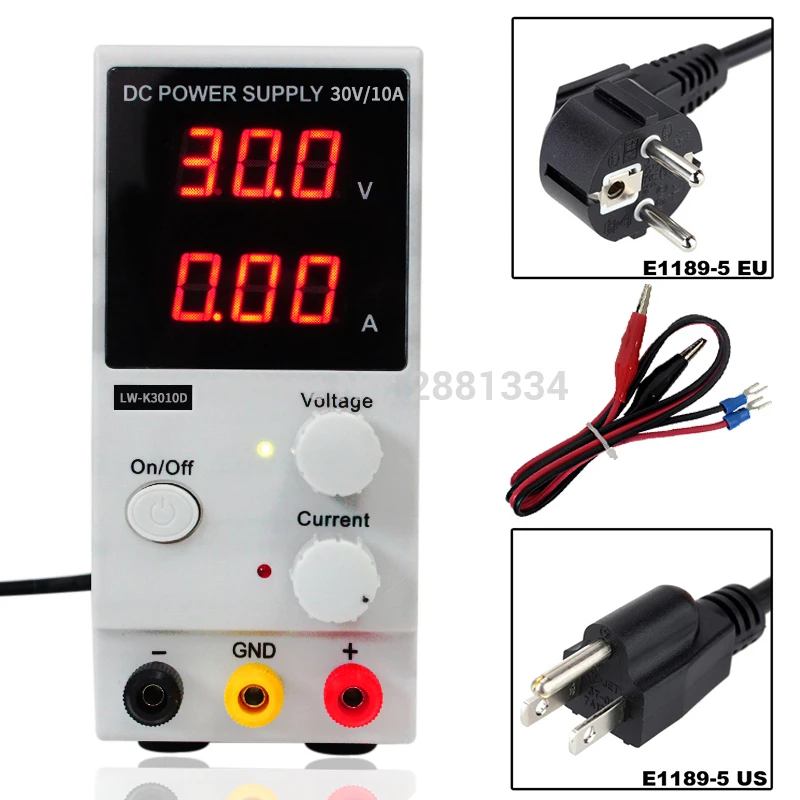 

DC Power Supply Voltage Regulators LED Digital Switching Lab Repair Tool Adjustable LW-K3010D 110/220V Power Source