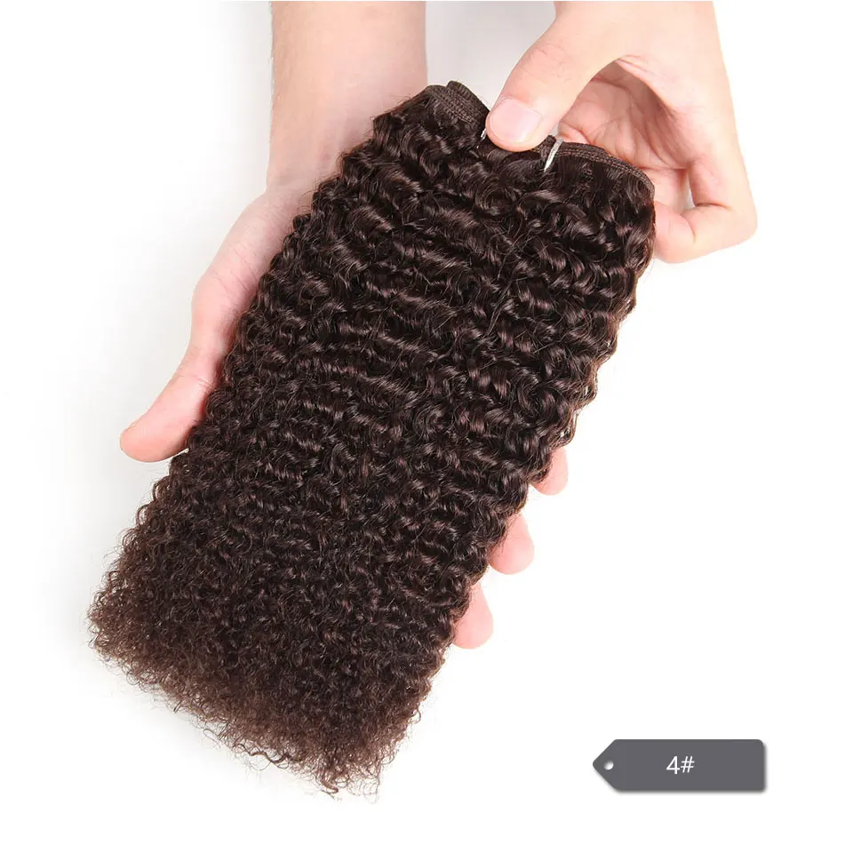 Sleek Afro Kinky Weave Curly Bundles Black One Piece Brazilian Weave Bundles Deal 2# 4# Red Burg# Remy Hair Extension