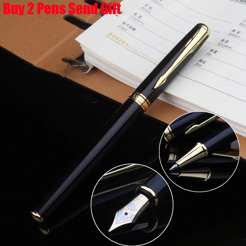 

Free Shipping Nice Quality Luoshi 923 Brand Fountain Pen Luxury Business Writing Metal Ink Pen Buy 2 Pens Send Gift
