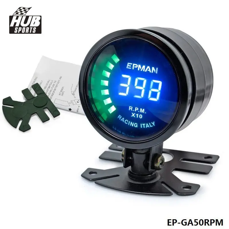 Hubsports - 2015 New EPman racing 52mm Smoked LED RPM Tacho Tachometer Gauge Meter with bracket For Toyota verso 2011 HU-GA50RPM