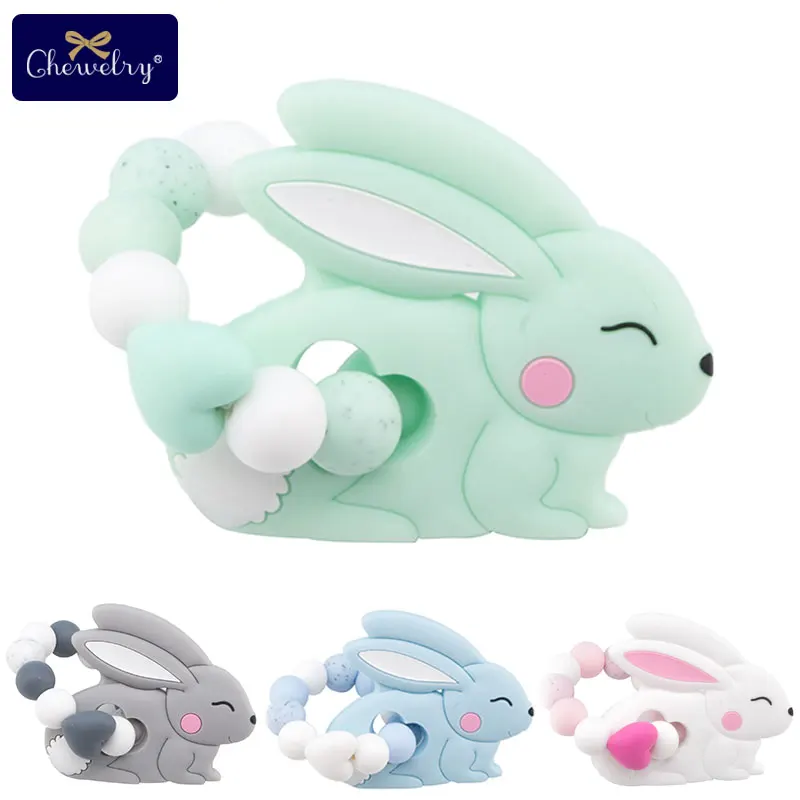 

New Style! Silicone Teether Silicone Bracelet* Silicone Beads Rabbit Teether Food Grade Silicone Teether Biter Childen's Goods