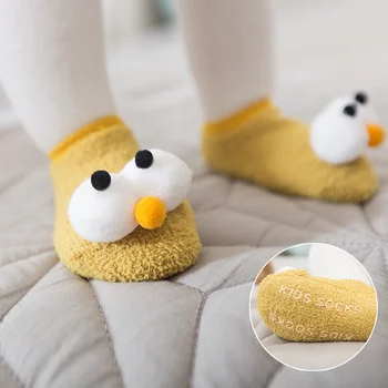 

Baby floor socks infant warm big eyes cartoon cotton anti slip Baby Girl Boy Socks 0-3year