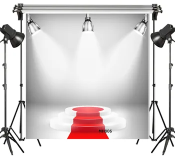 

LB Polyester & Vinyl Three-layer Circular Stage Red Carpet Background Photography for Photo Studio Props Backdrop Photographic