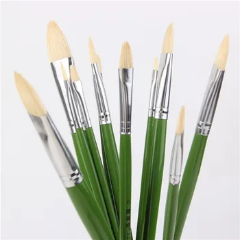 

6pcs/Set Direct manufacturers pig bristle artist oil painting brushes Tongue peak painting brush Set Drawing Art Supplies