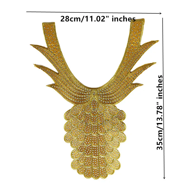 5 шт., золотые металлические стразы с бисером, кружевной воротник, вышитые узоры, кружевные нашивки-Аппликации, кружевная ткань с мотивами, одежда T2061