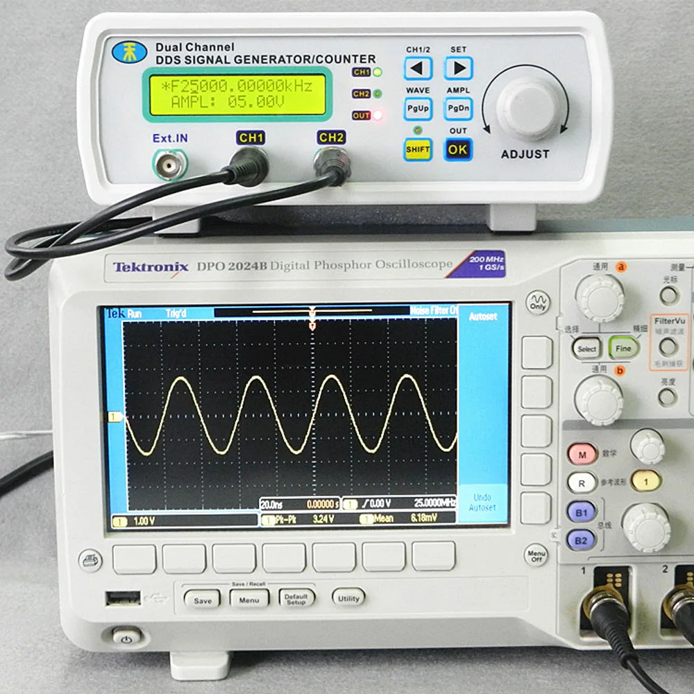 

6MHz DDS Dual-channel Signal Source Generator Arbitrary Waveform Frequency Meter Digital 200MSa/s