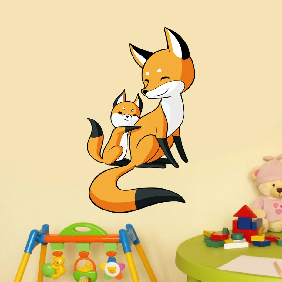 cute Fox Wall sticker Decal Cute Wild Animals Fox Wall Sticker for Kids