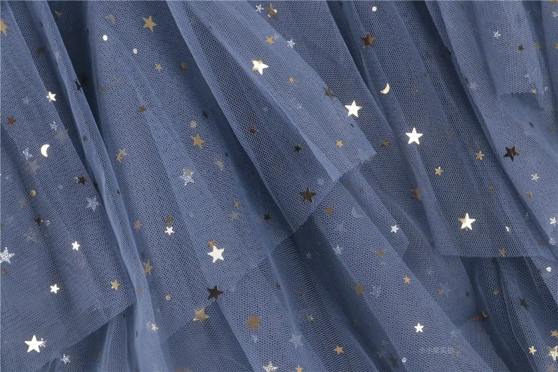 Однотонная женская юбка летняя юбка-пачка рисунок звезды луны Асимметричная юбка для девочек W30222
