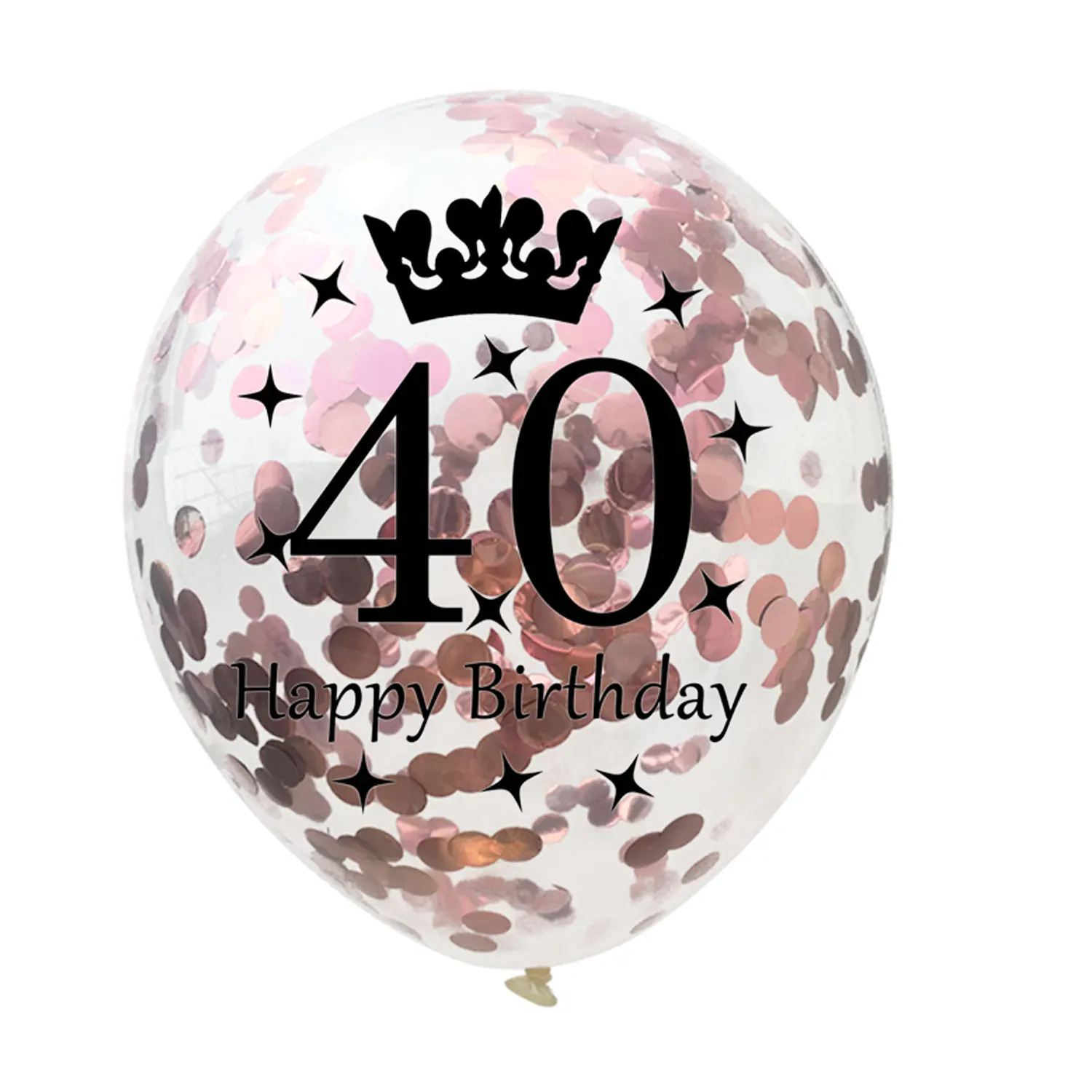 Happy Birthday Confetti Balloon Number Balloon Adult Birthday Cake Topper Gift Sticker For 16 18 21 30 40 50 60 Years Decoration