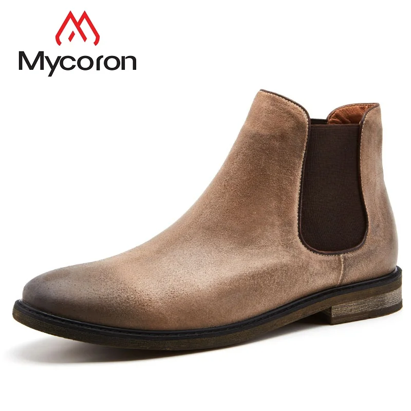 

MYCORON New Popular Chelsea Boots Minimalist Design Genuine Leather Men Autumn Winter Boot Ankle Boots Fashion Man Boots Shoes