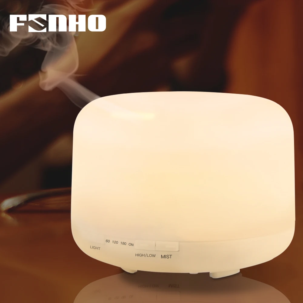 FUNHO 500ml Aroma Humidifier Essential Oil Diffuser Ultrasonic Air Aromatherapy Hmidificador 7 Colo