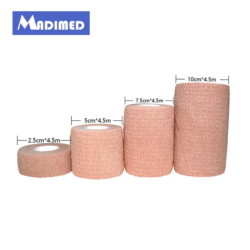 

MADIMED 2.5Cmx4.5m 4Rolls Non Woven Elastic Self Adhesive Bandage Cohesive Finger Tape