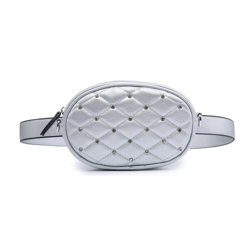 

Women fashion bag waist packs leisure shopping rivet PU or velvet bum fanny pack