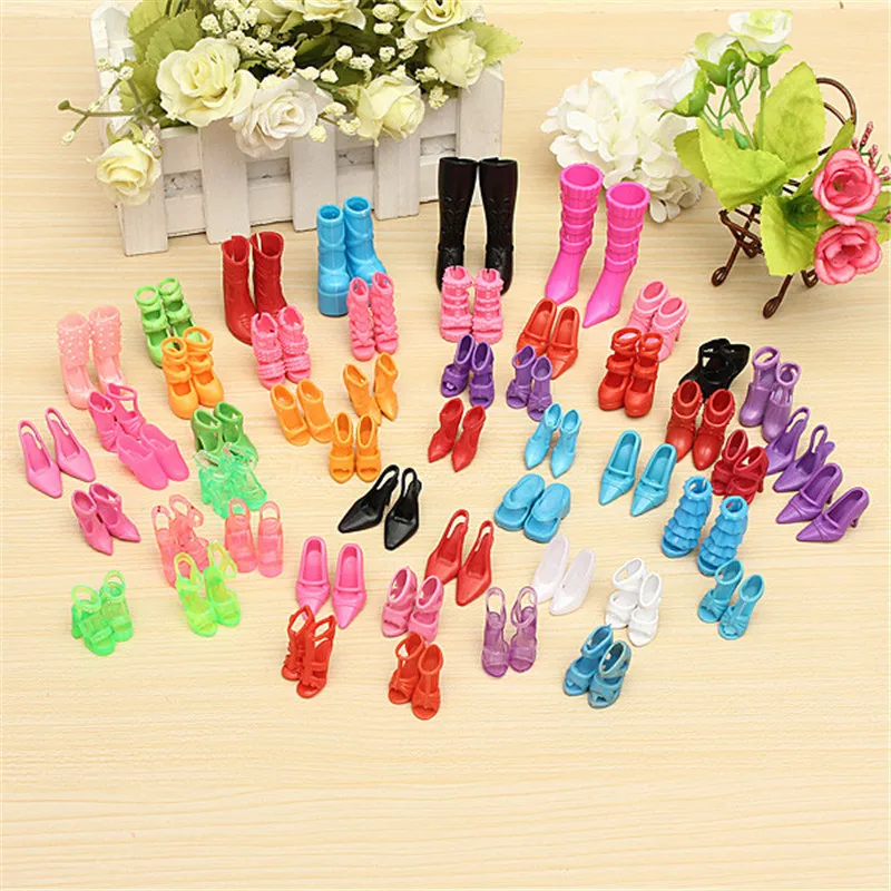

JIMITU Mix Assorted Heels Sandals Doll Shoes 60 Pairs Random Color Colorful For Doll Clothes Dress Girl Baby Toys Assortment