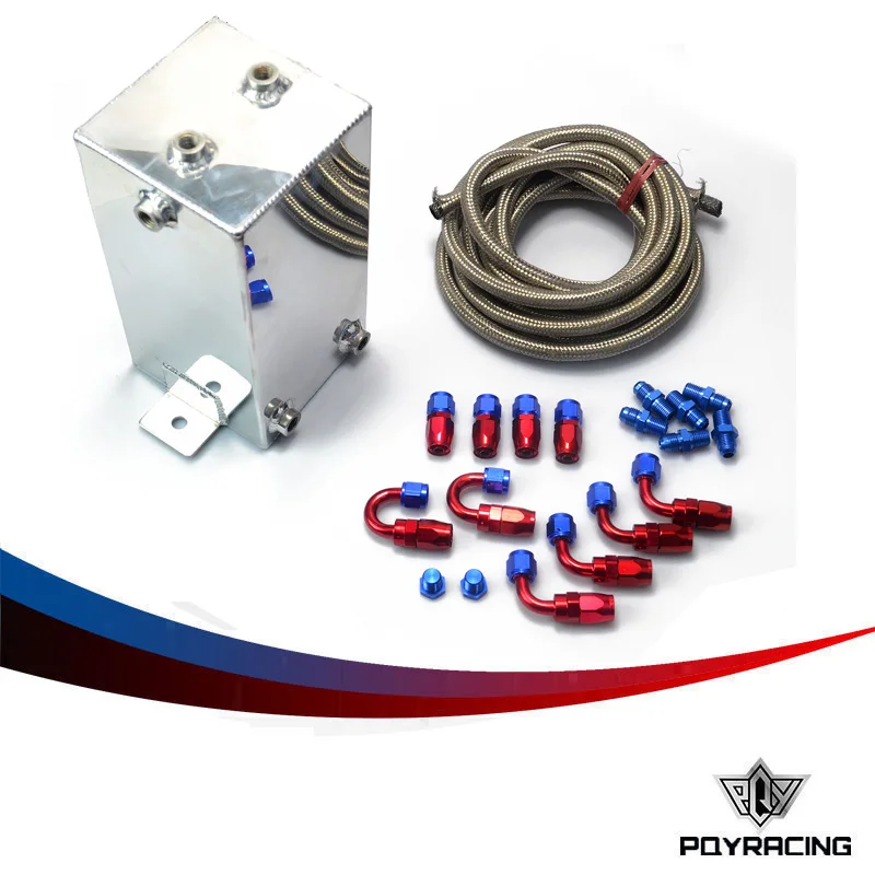 PQY 4L Aluminium Surge tank kit mirror polish Fuel cell 4L Universal